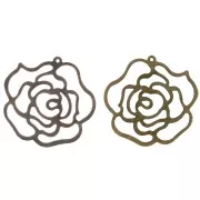 Cadeau - Pendentif léger rose 32 mm - Finition aléatoire x1