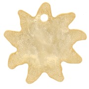 Ciondolo sole martellato 16 mm - Dorato in oro fino x1|raw }}