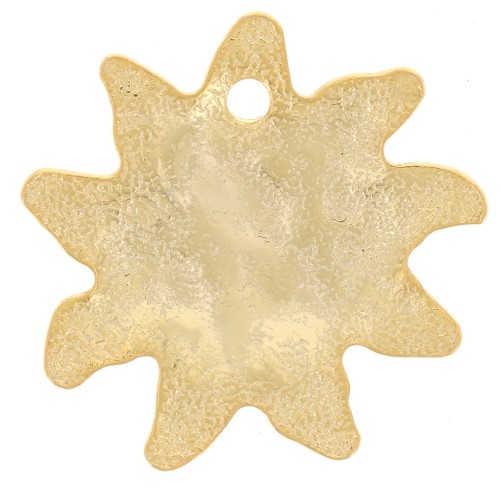 Ciondolo sole martellato 16 mm - Dorato in oro fino x1