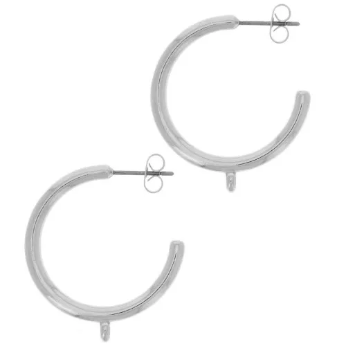 Orecchini con anello chiuso 26mm con anello chiuso - Placcatura in argento fino x2