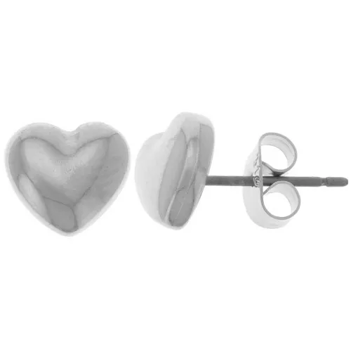 Orecchini a cerchio con cuore nero placcato in argento sterling