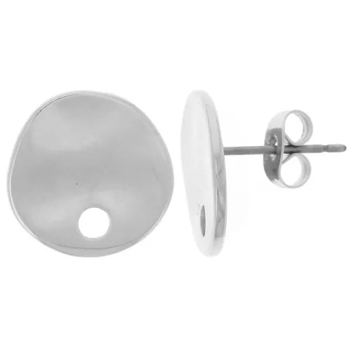 Orecchini tondi irregolari martellati 14 mm - Placcatura in argento fino x2