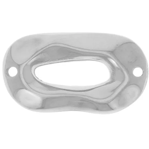 Distanziatore ovale irregolare martellato 26,5x15 mm -Placcatura argento fino x1
