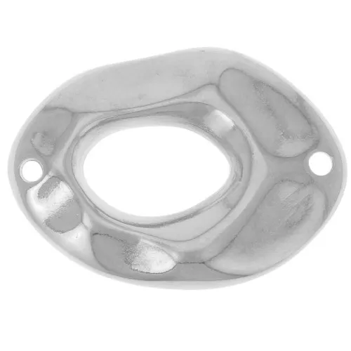 Distanziatore ovale irregolare martellato 26,5x19 mm - Argentatura fine x1