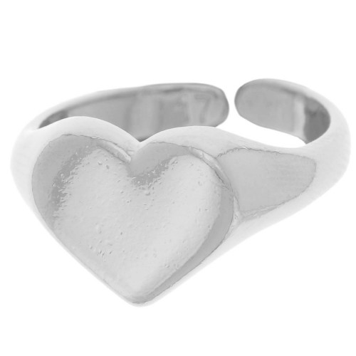 Anello a forma di cuore - Misura 53 - Placcatura in argento x1