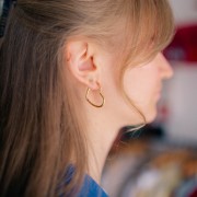 Orecchini cuore 28x23 mm - Effetto diamante - Acciaio inossidabile 304L dorato x2