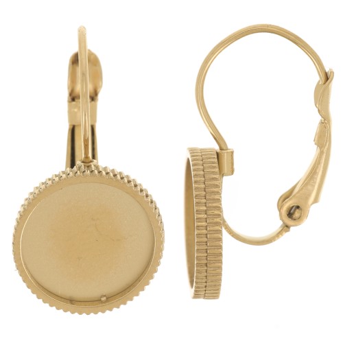Ganci da 21 mm per cabochon da 10 mm - Acciaio inossidabile 304 Dorato x2