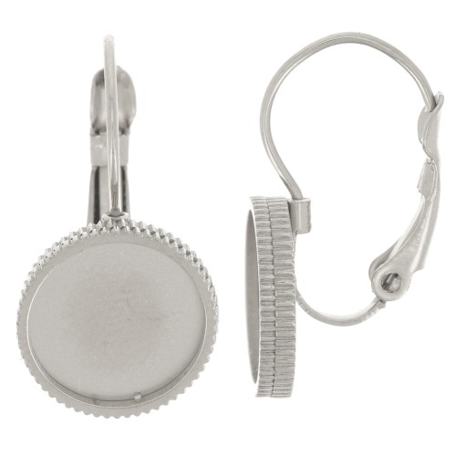 Monachelle 22 mm per cabochon da 10 mm - Acciaio inossidabile 316L x2