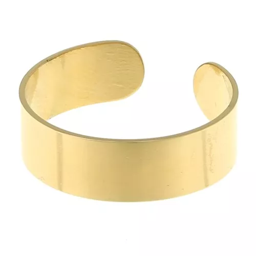 Anello largo regolabile - 6 mm - Acciaio inossidabile 316L dorato x1