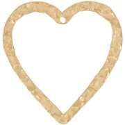 Pendenti cuore cavo martellato 27x26mm - Acciaio inossidabile 316L dorato x2|raw }}