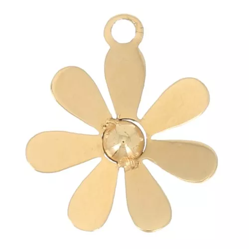 Ciondolo a fiore da 9 mm - Acciaio inossidabile 316L dorato x1