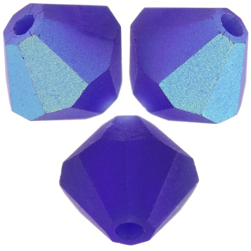 Biconi Preciosa 5 mm - MC Bead Rondell - Cobalt Blue AB Matt x12