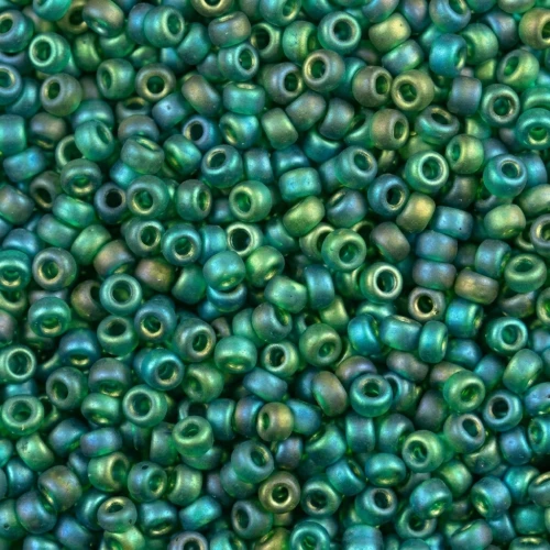 Rocaille Miyuki 15/0 156FR - MMat Tr Dark Emerald AB x8g