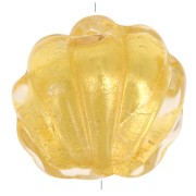 Perla di conchiglia di Murano - 15 mm - cristallo e foglia d'oro x1