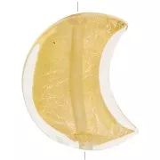 Perla di Murano - 17x13,5 mm - cristallo e foglia d'oro x1