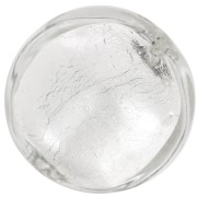 Perla di Murano 15 mm in cristallo e foglia d'argento x1