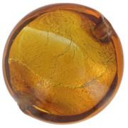 Perla di Murano 15 mm Topazio e foglia d'argento x1|raw }}