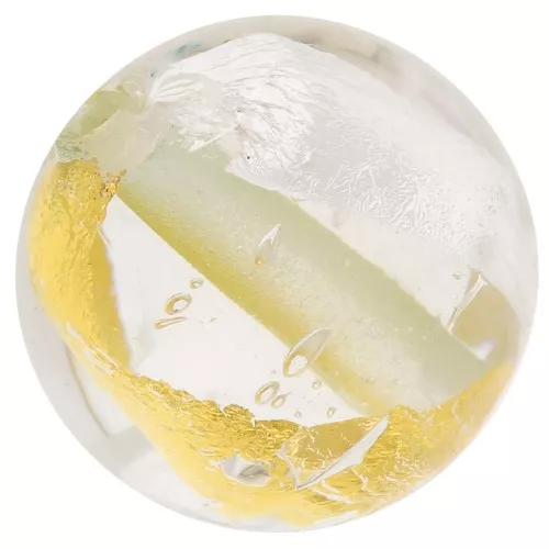 Perla rotonda di cristallo di Murano 10 mm - foglia oro e argento x1