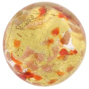 Perla rotonda di Murano 10 mm Foglia d'oro e rosso screziato x1|raw }}