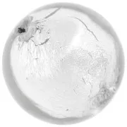 Perla rotonda di cristallo di Murano 10 mm con foglia d'argento x1