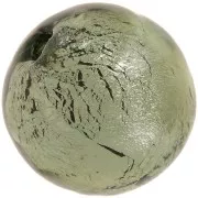 Perla rotonda di Murano 10 mm Diamante scuro e foglia d'argento x1