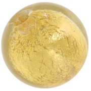 Perla rotonda di Murano 8 mm Cristallo e foglia d'oro x1