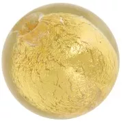 Perla rotonda di Murano 8 mm Cristallo e foglia d'oro x1