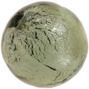 Perla rotonda di Murano 8 mm Diamante scuro e foglia d'argento x1