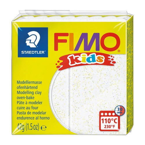 Pasta Fimo Kids 42gr Bianco Pailleté (n°52)