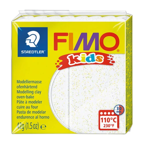 Pasta Fimo Kids 42gr Bianco Pailleté (n°52)