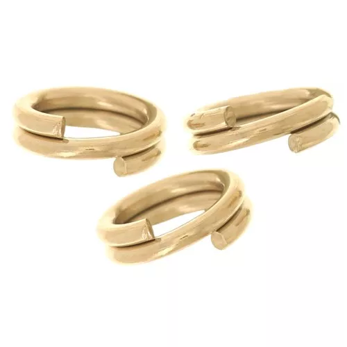 Anelli doppi 5x0,7 mm - Acciaio inossidabile 304L dorato x10