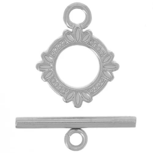 Chiusura a T lavorata per bracciale o collana da 14 mm - Acciaio inossidabile 316L x1