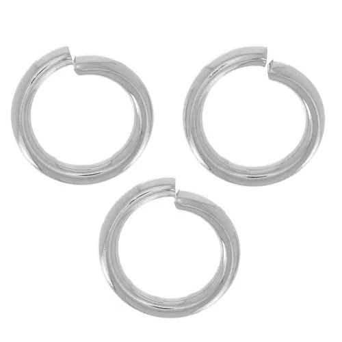 Anelli aperti rotondi 5x0,9 mm - Argentato x25