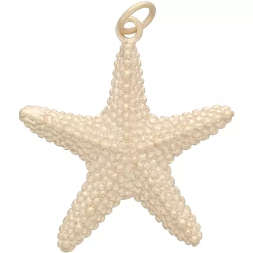 Pendente stella marina con anello chiuso 28x26mm Placcato oro 3 micron Opaco x1