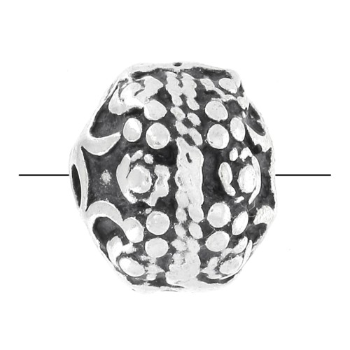 Ronde metallo argento brunito mm. 10 x1