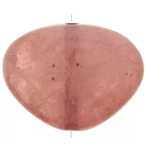 Perla piatta irregolare in resina traslucida 20x27 mm - Rosa vintage marmorizzato x1