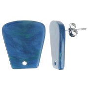 Orecchini a trapezio in acetato trasparente 21x18 mm - Blu marmorizzato Verde x2|raw }}