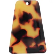 Pendente trapezoidale 33,5x23 mm in acetato - Tartaruga - Marrone - Nero x1