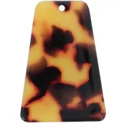 Pendente trapezoidale 33,5x23 mm in acetato - Tartaruga - Marrone - Nero x1