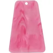 Pendente a forma di trapezio 33,5x23 mm in acrilico - Rosa perlato x1