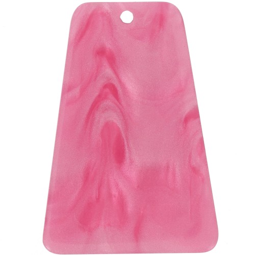 Pendente a forma di trapezio 33,5x23 mm in acrilico - Rosa perlato x1