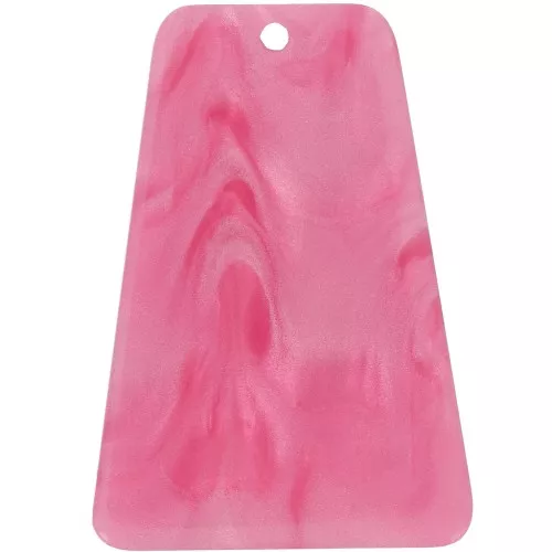 Pendente a forma di trapezio 33,5x23 mm in acrilico - Rosa perlato x1