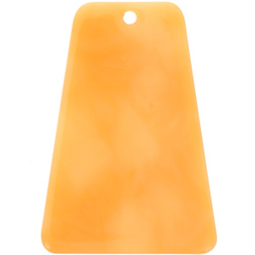 Pendente trapezio in acetato 33,5x23 mm - Arancione marmorizzato x1