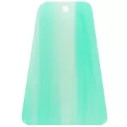 Pendente a forma di trapezio 33,5x23 mm in acetato trasparente - Effetto marmorizzato verde turchese x1