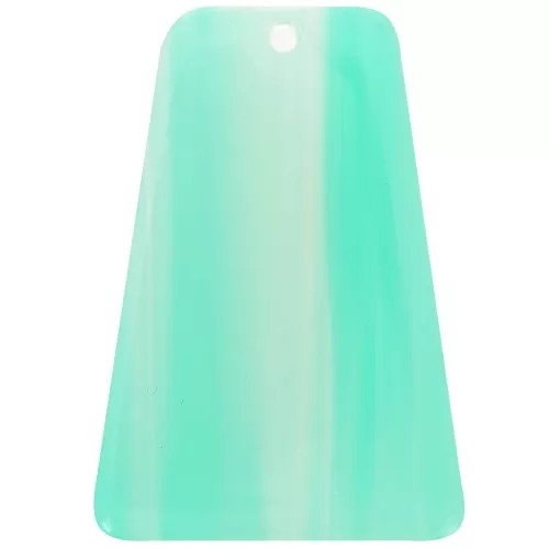 Pendente a forma di trapezio 33,5x23 mm in acetato trasparente - Effetto marmorizzato verde turchese x1