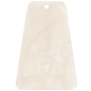 Pendente trapezoidale 33,5x23 mm in acetato - Marmorizzato crema x1