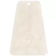 Pendente trapezoidale 33,5x23 mm in acetato - Marmorizzato crema x1
