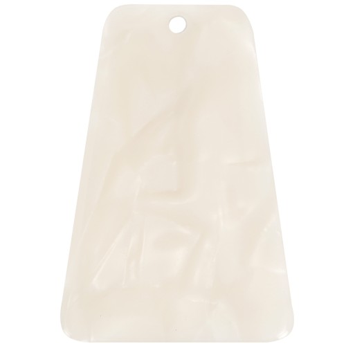 Pendente trapezoidale 33,5x23 mm in acetato - Marmorizzato crema x1