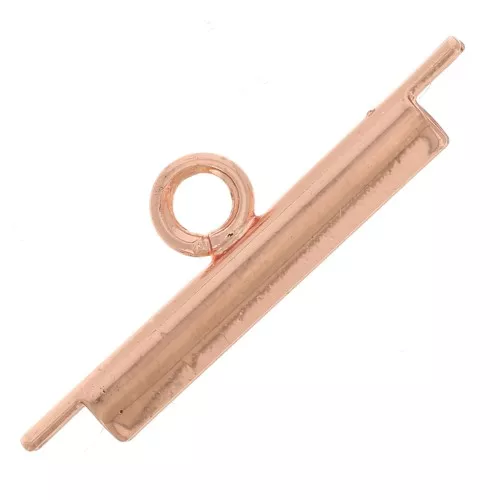 Terminale per tessitura perline Miyuki e Delica 15 mm dorato rosa x1