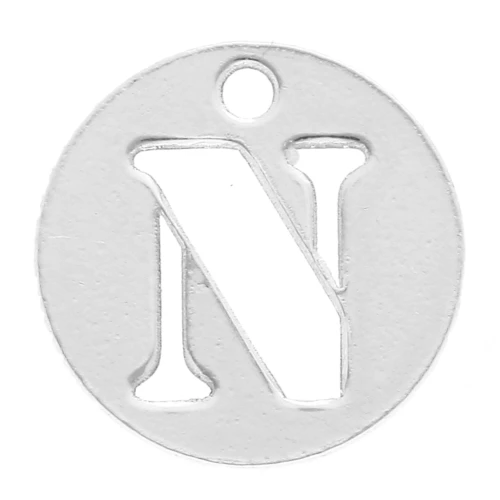 Ciondolo lettera N - mm. 8.5 in Argento 925 x1